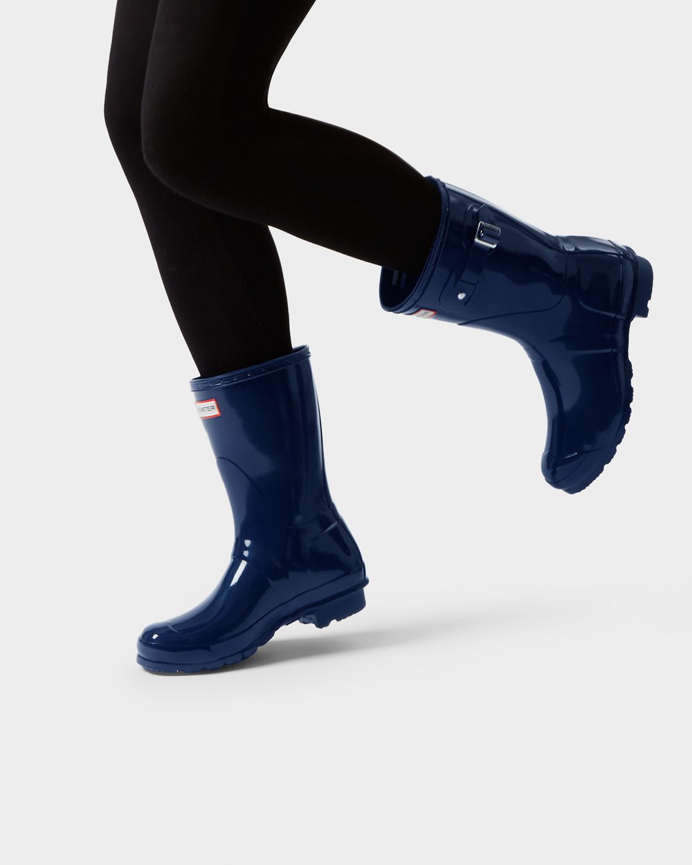 Women Hunter Original Gloss | Short Rain Boots Navy | NZ-10346-QEAB